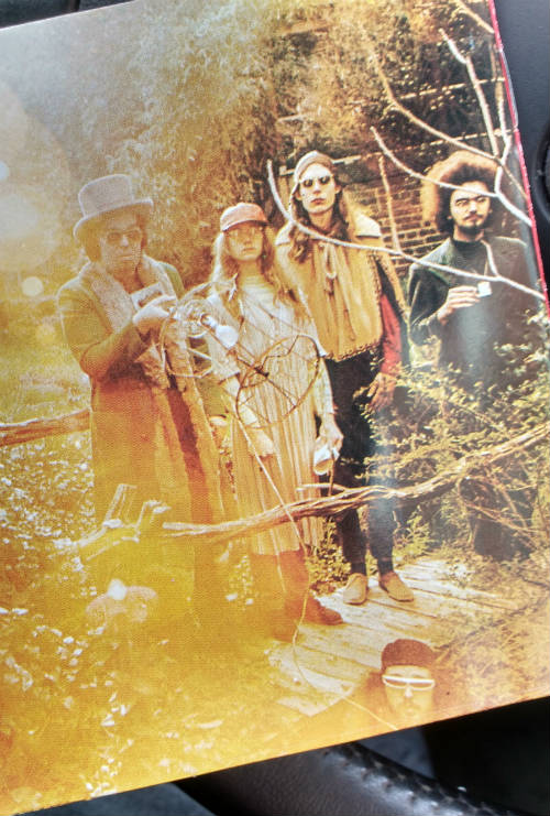 Trout Mask Replica CD cover of the band by a steering wheel