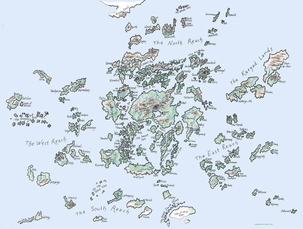 A map of the Earthsea world